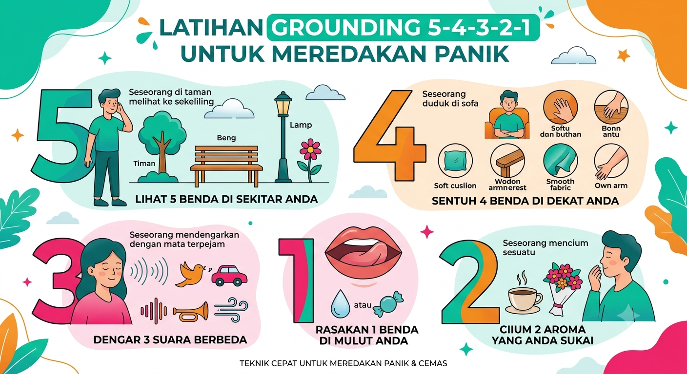 Latihan Grounding 5-4-3-2-1 untuk Meredakan Panik